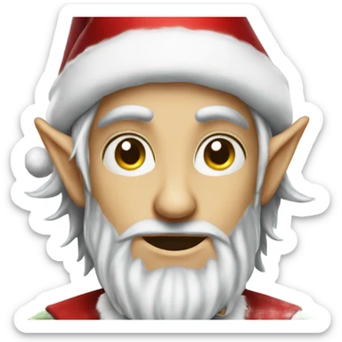 rogue male elf fantasy wearing santa hat sticker