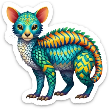 Colorful Exotic Tropical Trico-Vernid-Fionbri-hybrid (full body) sticker