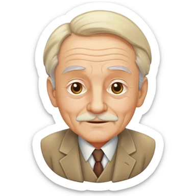An old man with a small smirk and light hair, dressed in expensive clothes sticker