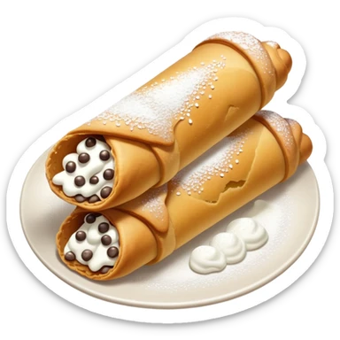 Fancy cannoli on a plate sticker