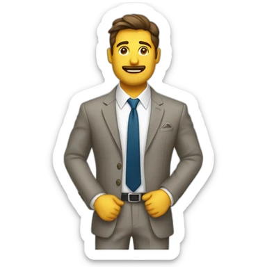 HOMBRE DE TRAJE MOSTRANDO BOLSILLOS VACIOS sticker