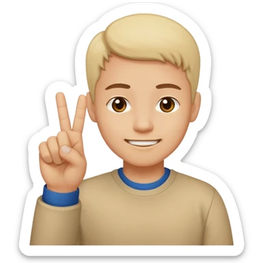 uncomfortable smiling with middle finger sticker