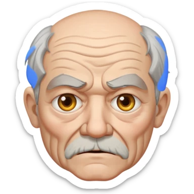 Grumpy old man with one eye sticker