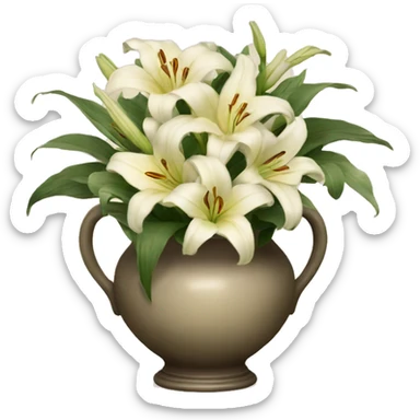 Vintage vase filled with lilies sticker