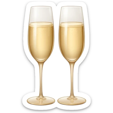 
2 light beige champagne glasses are knocked against each other sticker