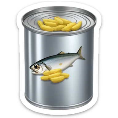 opened can of sardines sticker
