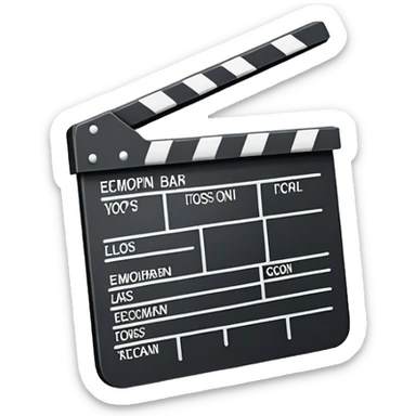 most basic film slate outline possible, stripped down to bare essentials, just a rectangle with clapper bar sticker