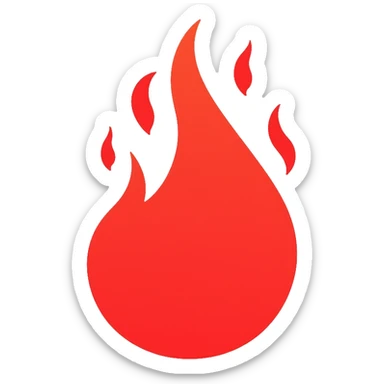 bright red flames, fire with intense red color sticker