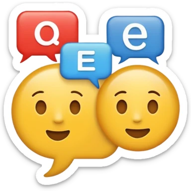 A minimalist emoji-style icon representing wordplay — symbolizing creativity with language. It features an open book or speech bubble merging with playful letters or word fragments, forming a clever visual pun. sticker