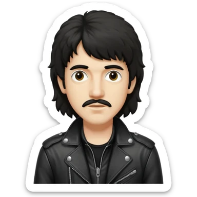 Phil Lynott with long dark brown hair sticker