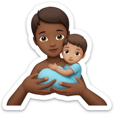 two hands holding a little child silhouette sticker