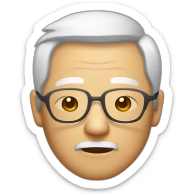 Sleepy Chinese senior man wear glasse sticker