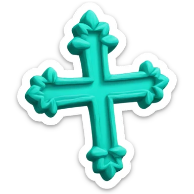 turquoise cross sticker