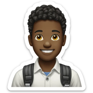 realistic portrait of boy with braces sticker