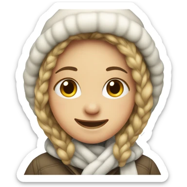 smiling girl in winter attire sticker