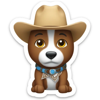 Stuffed animal with cowboy hat sticker