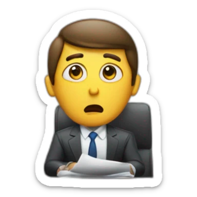 job interview desk man perplexed sticker