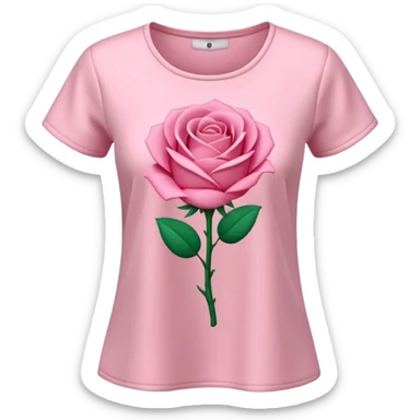 A 3D cartoon rose-pink women’s top with short sleeves, soft fabric texture, gentle lighting, isolated on plain background. plain no textures. sticker