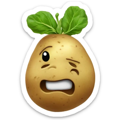 Potato scratching its head sticker