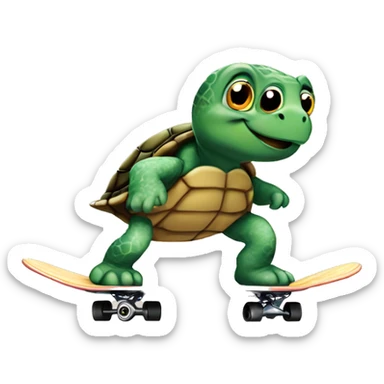 Turtle riding a skateboard  sticker