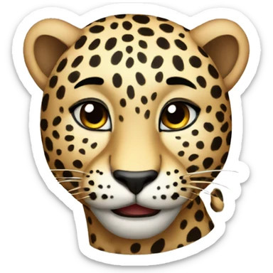 Leopard with a difference in emotions sticker