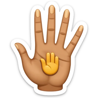 Iphone style hand emoji making the FAZE sign but upwards so it becomes a 4 sticker