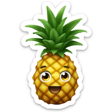 Curly headed pineapple sticker