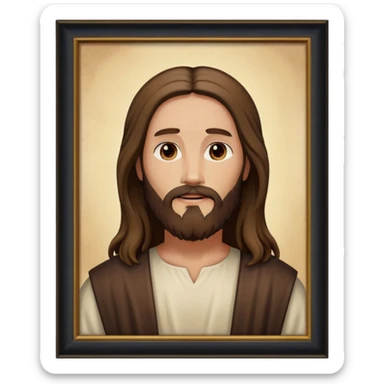 an expensive framed picture of the savior of the world (jesus christ) sticker