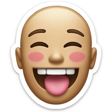 Eyes closed tongue out with peace sign emoji  sticker