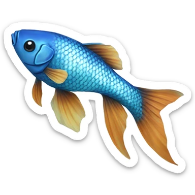 Blue Pisces coy fish sticker