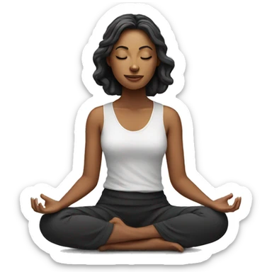 Meditating beautiful woman sticker