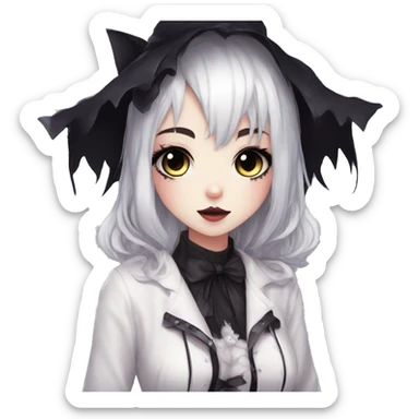Edgy Kawaii Cute Cool Beautiful Elegant Pretty Anime Gothic Catgirl sticker