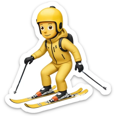 simpson doing skii sticker