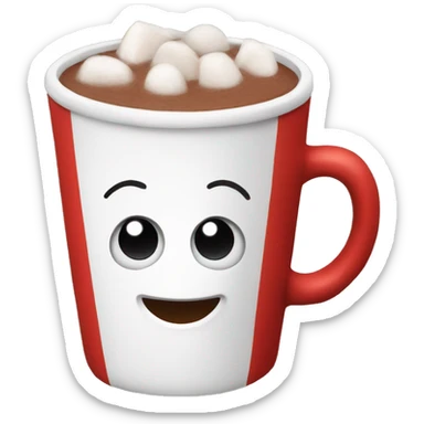 Red mug full of hot cocoa sticker