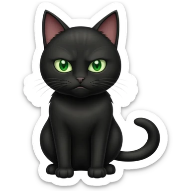 Angry, Black cat standing with paws on hips sticker