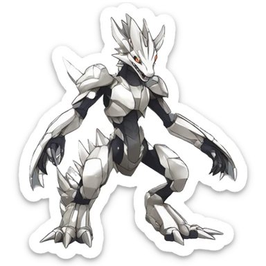  Edgy Shiny Futuristic Digimon-Fakemon-Reptile-Dragon-Sergal-Mecha full body sticker