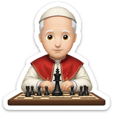 Pope Leo playing chess sticker