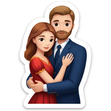 Elegant girl and man hugging together in Montenegro sunset  sticker