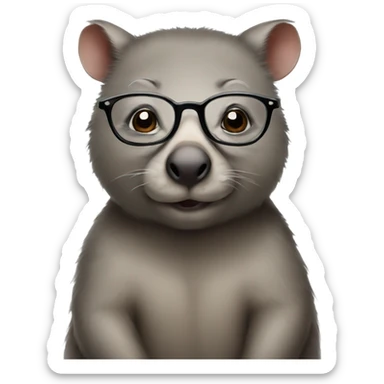 Wombat wearing glasses sticker