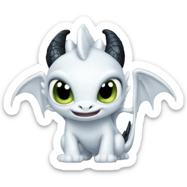 Toothless dragon light fury sticker