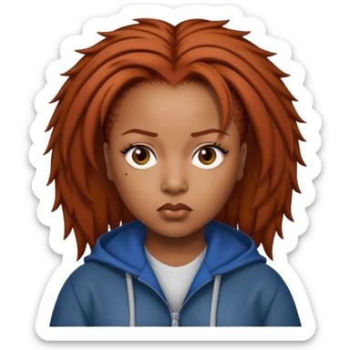 Da Brat with auburn hair sticker