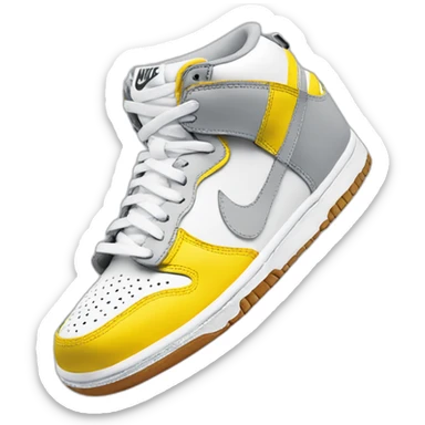 white light gray and light yellow nike dunk sticker