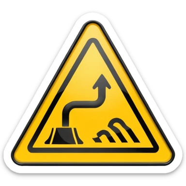 slippery road sign sticker