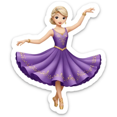 dancer mid-twirl party pose sticker