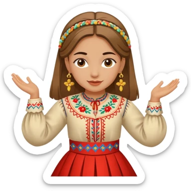 Girl Serbian folklore dancing sticker
