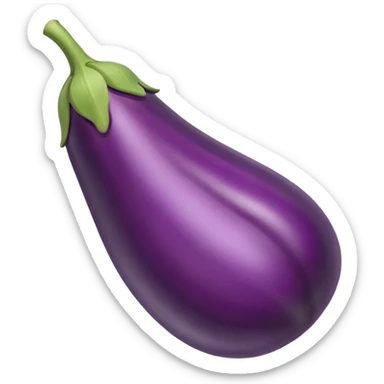 eggplant with an x sticker