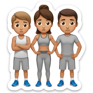 Exhausted Light brunette fit mom with 3 sons sticker