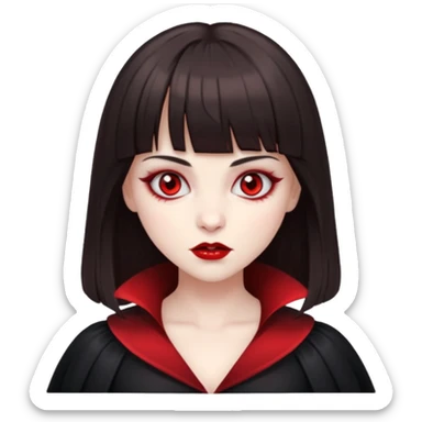 vampire feminine and with bangs  dark brown hair   sticker