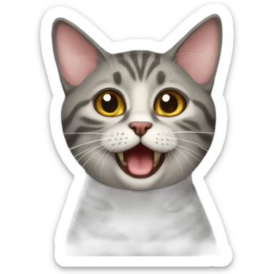 british short hair retarded cat sticker
