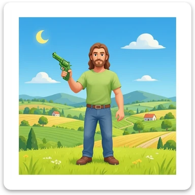 God country and guns green sticker